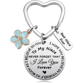 MIXJOY to My Granddaughter Niece Sister Key Chain for Teen Girls Women, Birthday Christmas Graduation I Love You Gift for Her