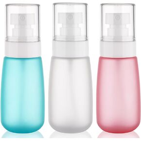 Travel Spray Bottle 2oz /60ml-3 Pack Plastic Mini Makeup Setting Refillable Fine Mist Spray Bottles TSA Approved Leak Proof Small Travel Bottle Containers for Water, Perfume, Face & Hair Mist (3)