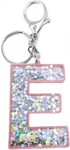 Letter A-Z keychain acrylic sequin letter Key Ring bag backpack cute car pendant for women girls in Saudi Arabia