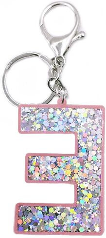 Letter A-Z keychain acrylic sequin letter Key Ring bag backpack cute car pendant for women girls in Saudi Arabia