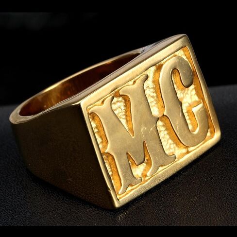 OAKKY Men's European Style Titanium Steel Domineering MC Rings in Saudi Arabia