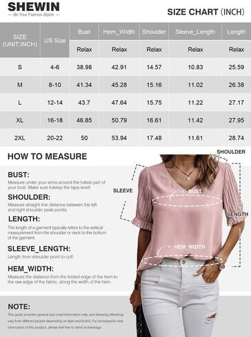 SHEWIN Women's Casual V Neck Solid Basic Pleated Short Sleeve Loose Fit Chiffon Blouses Tops Tshirts in Kuwait