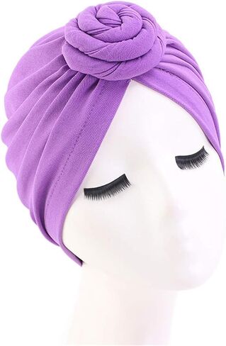 Qianmome Womens Turban African Pattern Knot Headwrap Beanie Pre-Tied Bonnet Chemo Cap Hair Loss Hat in Saudi Arabia