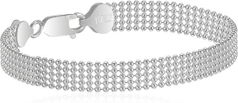 مجموعة أمازون سوار من الفضة الإسترليني بخمسة صفوف من الخرز in Kuwait