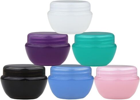 Beauticom 10G/10ML Frosted Container Jars with Inner Liner for Scrubs, Oils, Salves, Creams, Lotions, Makeup Cosmetics, Nail Accessories, Beauty Aids - BPA Free (6 Pieces, Blue) in Saudi Arabia