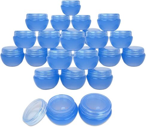 Beauticom 10G/10ML Frosted Container Jars with Inner Liner for Scrubs, Oils, Salves, Creams, Lotions, Makeup Cosmetics, Nail Accessories, Beauty Aids - BPA Free (6 Pieces, Blue) in Saudi Arabia