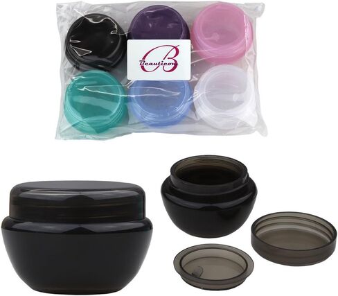 Beauticom 10G/10ML Frosted Container Jars with Inner Liner for Scrubs, Oils, Salves, Creams, Lotions, Makeup Cosmetics, Nail Accessories, Beauty Aids - BPA Free (6 Pieces, Blue) in Saudi Arabia