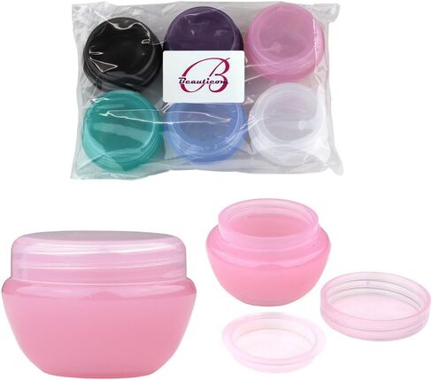 Beauticom 10G/10ML Frosted Container Jars with Inner Liner for Scrubs, Oils, Salves, Creams, Lotions, Makeup Cosmetics, Nail Accessories, Beauty Aids - BPA Free (6 Pieces, Blue) in Saudi Arabia