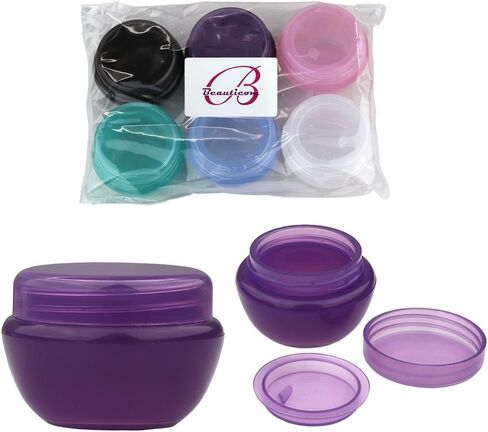 Beauticom 10G/10ML Frosted Container Jars with Inner Liner for Scrubs, Oils, Salves, Creams, Lotions, Makeup Cosmetics, Nail Accessories, Beauty Aids - BPA Free (6 Pieces, Blue) in Saudi Arabia