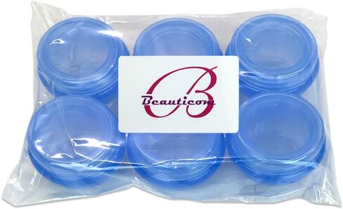 Beauticom 10G/10ML Frosted Container Jars with Inner Liner for Scrubs, Oils, Salves, Creams, Lotions, Makeup Cosmetics, Nail Accessories, Beauty Aids - BPA Free (6 Pieces, Blue) in Saudi Arabia