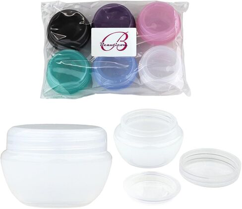 Beauticom 10G/10ML Frosted Container Jars with Inner Liner for Scrubs, Oils, Salves, Creams, Lotions, Makeup Cosmetics, Nail Accessories, Beauty Aids - BPA Free (6 Pieces, Blue) in Saudi Arabia