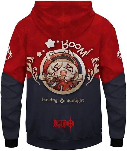 Genshin Impact Hoodie Klee 3D Printed Hooded Barbatos Pullover Xiao Sweatshirt Jacket Outwear Cosplay Costume,S-3XL in Saudi Arabia