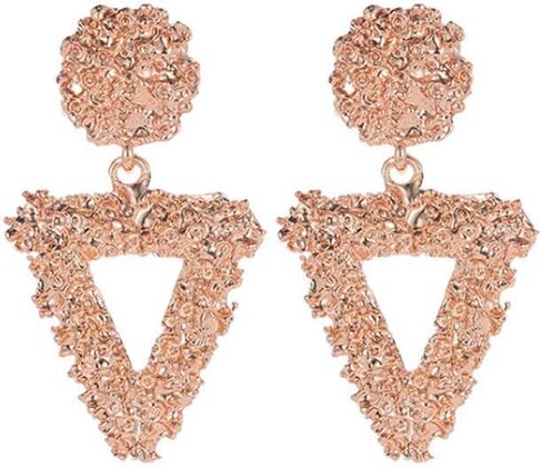 Hollow Geometric Large Square Dangle Earrings Metal Statement Drop Earrings Punk Bohemian Raised Textured Design Big Hoop Earrings for Women Fashion Jewelry in Saudi Arabia