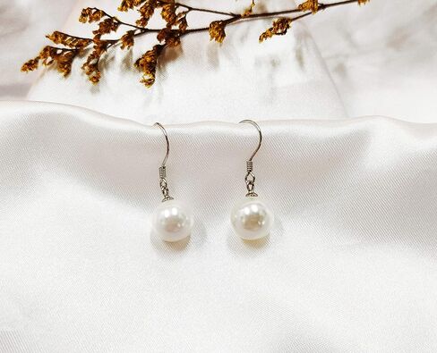 Pearl earrings S925 sterling silver pearl pendant earrings for women in Kuwait