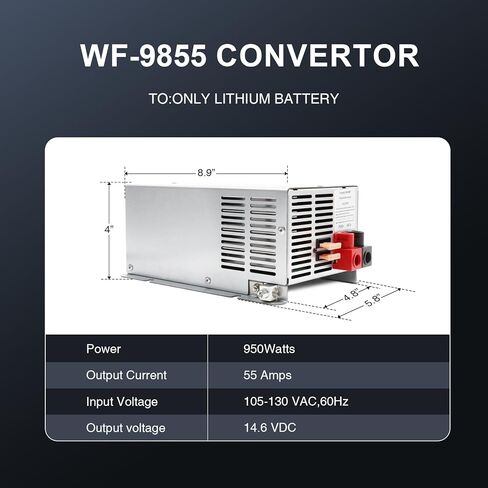 WF-9855 55 Amp RV Power Converter for Lithium Battery,Compatible with WF-9855,WF-9855-AD,WF-9855-LIS&Other WF-9800 Series Power Converter in Kuwait