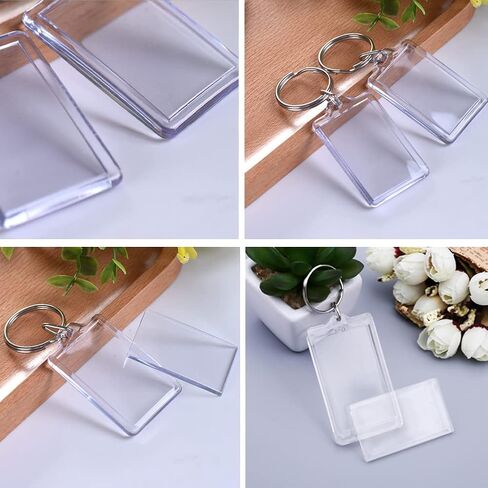 vipolish 10PCS Acrylic Photo Insert Keychains Clear Blank Photo Picture Keyrings Rectangle Picture Image Frame Keychains in Saudi Arabia