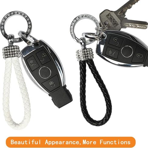 GuanyouDamy Keychain, Key Chains for Women, Car Keychain for Women,Black & White Leather Rhinestone Keychains in Saudi Arabia