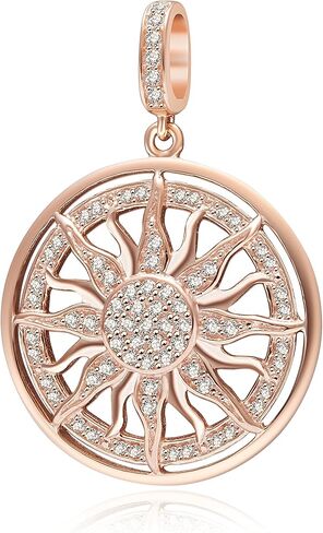 ابون حلية متدلية من الفضة الاسترلينية عيار 925 بلون ذهبي وردي مع زركونيا مكعب شفاف للسوار in Kuwait