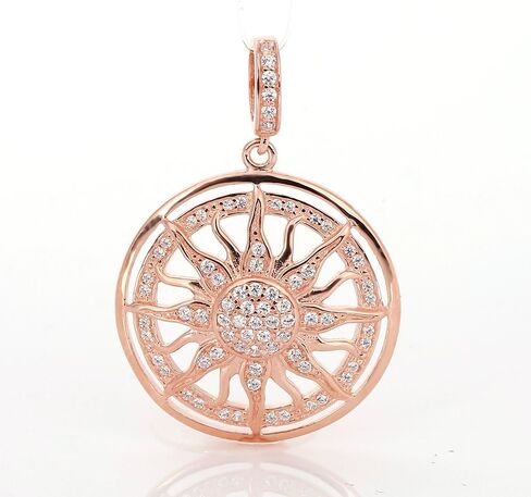 ابون حلية متدلية من الفضة الاسترلينية عيار 925 بلون ذهبي وردي مع زركونيا مكعب شفاف للسوار in Kuwait