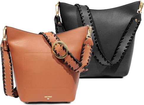 Niko Ineko Women's Bucket Shoulder Bag Kitty Snout Hardware in Saudi Arabia