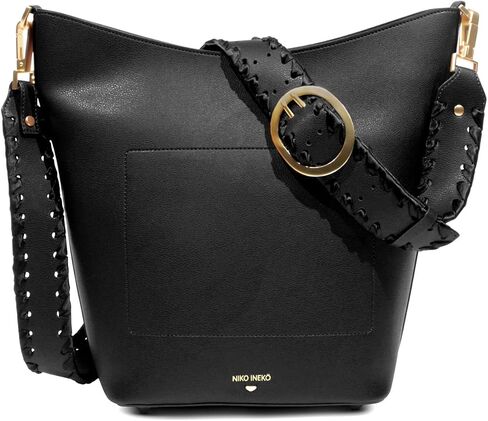 Niko Ineko Women's Bucket Shoulder Bag Kitty Snout Hardware in Saudi Arabia