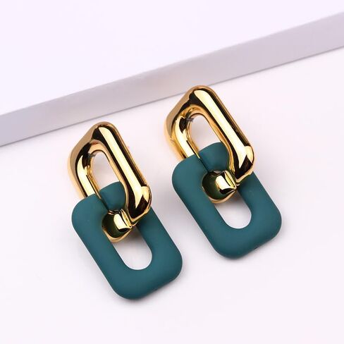 lianiser Acrylic Geometric Earrings, Fashion Acrylic Square/Hoop/Triangle/Chain Rectangle Statement Drop Earrings for Women girls Dangle in Saudi Arabia