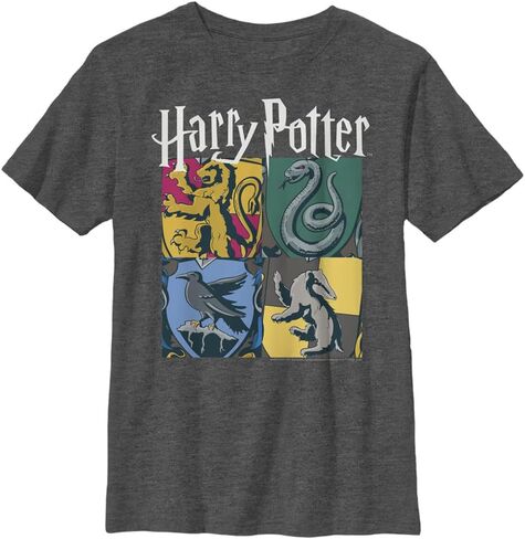 Harry Potter Deathly Hallows All Houses Boys Husky Short Sleeve Tee Shirt in Saudi Arabia