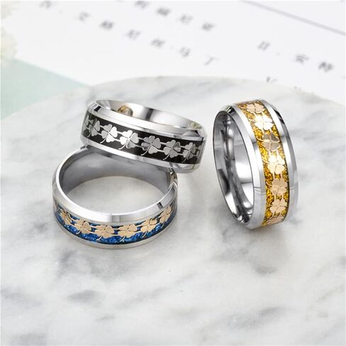 8mm Four-Leaf Clover/Skull/Butterfly Band Ring for Men Women,Tungsten Carbide Band Ring Jewelry Gift for Him Her in Saudi Arabia