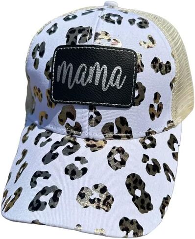 Mama Hat, Womens Hat, Baseball Cap, Gift for mom, Leopard Hat, New Mom Gift, Ponytail Hat, Mom Hat in Saudi Arabia