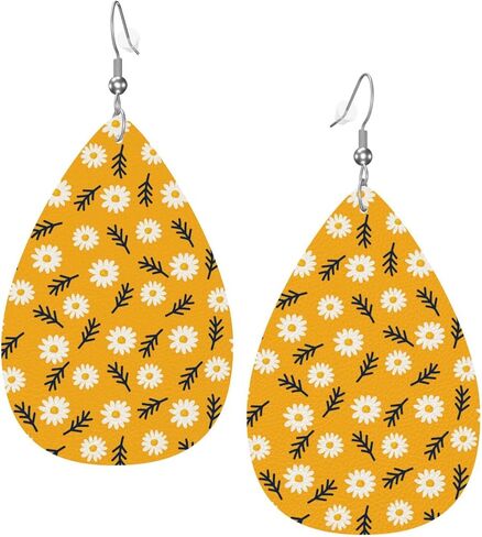 Faux Leather Earrings Leopard Teardrop Dangle Earrings For Women Girls in Saudi Arabia
