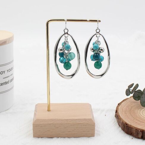 Aenu Big Hoop Beaded Earrings for Women Long Cluster Colorful Red Stone Drop Earrings Boho Western Jewelry Teardrop Statement Earrings Dangle for Gifts in Kuwait
