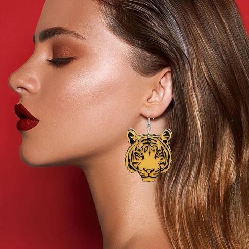 QUSIJIA Statement Baseball Cap Earring Funny Animal Acrylic Drop Dangle Earrings For Women Girls in Saudi Arabia