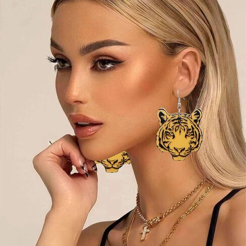 QUSIJIA Statement Baseball Cap Earring Funny Animal Acrylic Drop Dangle Earrings For Women Girls in Saudi Arabia
