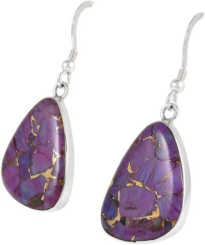 Purple Turquoise Earrings Sterling Silver 925 (Choose Style) in Saudi Arabia