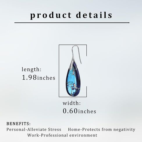 Turquoise Earrings for Women Blue Purple Red Western Jewelry for Women Mother Girlfriend Sterling Silver Boho Teardrop Earrings in Saudi Arabia