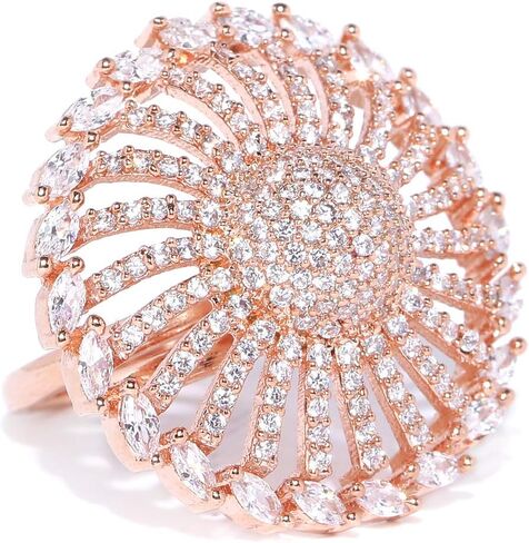 خاتم Priyaasi نسائي مطلي بالذهب الوردي مع الماس الأمريكي in Kuwait