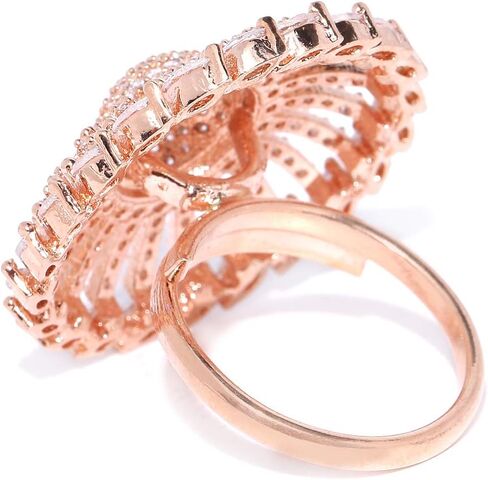 خاتم Priyaasi نسائي مطلي بالذهب الوردي مع الماس الأمريكي in Kuwait