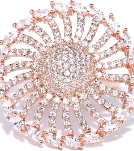 خاتم Priyaasi نسائي مطلي بالذهب الوردي مع الماس الأمريكي in Kuwait