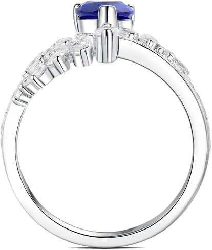 JewelryPalace Wings 1.8ct Pear Cut Created Red Ruby Cocktail Rings For Women, Art Deco Feather 925 Sterling Silver Gemstone Promise Ring For Her, Marquise Anniversary Fashion Rings Size 5-9 in Saudi Arabia