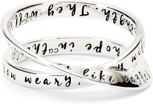 Dicksons Isaiah 40:31 Inspirational Women's Double Mobius Silver-Plated Fashion Ring, Size 7 in Saudi Arabia