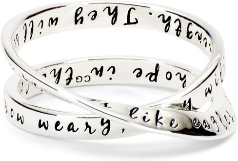 Dicksons Isaiah 40:31 Inspirational Women's Double Mobius Silver-Plated Fashion Ring, Size 7 in Saudi Arabia
