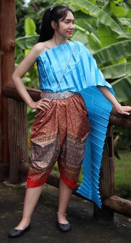 Full Funk Sabaii Sash Big Pleet for Theater or Wedding Costume Outfit Light Thai Style in Saudi Arabia