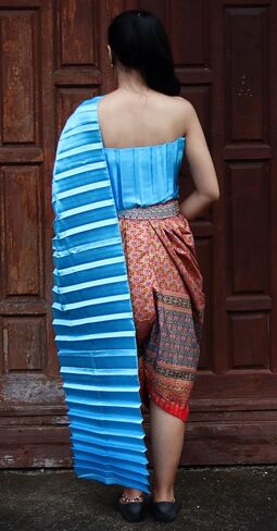 Full Funk Sabaii Sash Big Pleet for Theater or Wedding Costume Outfit Light Thai Style in Saudi Arabia