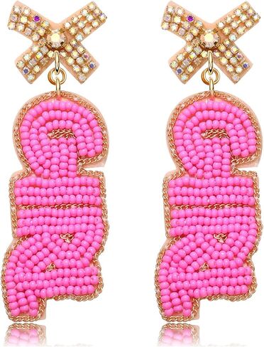 Boderier Baby Shower Earrings Beaded Boy Girl Gender Reveal Earrings Pregnancy Announcement Mom Mama to Be Gifts for Women in Saudi Arabia