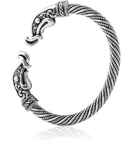Fashion Vintage Viking Raven Crow Head Screw Cuff Bangle Wristband Bracelet Animal Jewelry for Men Women in Saudi Arabia