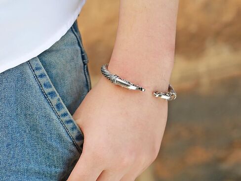 Fashion Vintage Viking Raven Crow Head Screw Cuff Bangle Wristband Bracelet Animal Jewelry for Men Women in Saudi Arabia