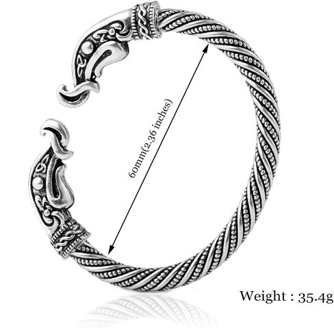 Fashion Vintage Viking Raven Crow Head Screw Cuff Bangle Wristband Bracelet Animal Jewelry for Men Women in Saudi Arabia