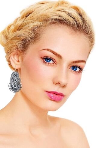 6 أزواج من الأقراط المتدلية خفيفة الوزن جوفاء على شكل حلقة، DIY بوهيمي نمط بوهيمي المتدلية الأذن متدلى لا تسبب الحساسية للنساء الفتيات أزياء ، الزنك ، المعادن, الزنك, معدن in Kuwait