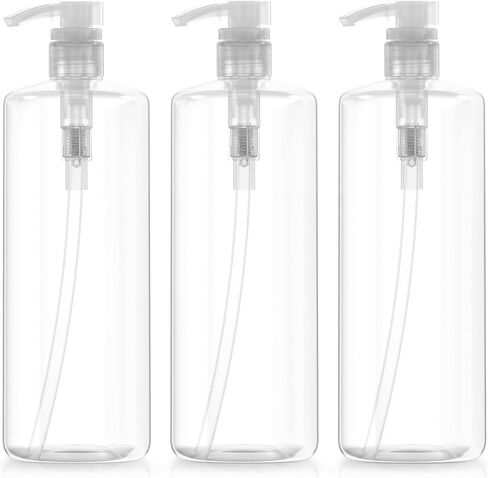 زجاجات فارغة بمضخة شامبو، 32 اونصة (1 لتر)، خالية من البيسفينول ايه، اسطوانة بلاستيكية (PETE1)، عبوة من 3 قطع in Kuwait