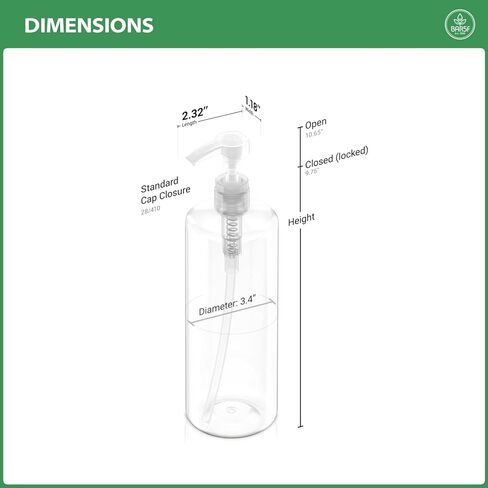 زجاجات فارغة بمضخة شامبو، 32 اونصة (1 لتر)، خالية من البيسفينول ايه، اسطوانة بلاستيكية (PETE1)، عبوة من 3 قطع in Kuwait